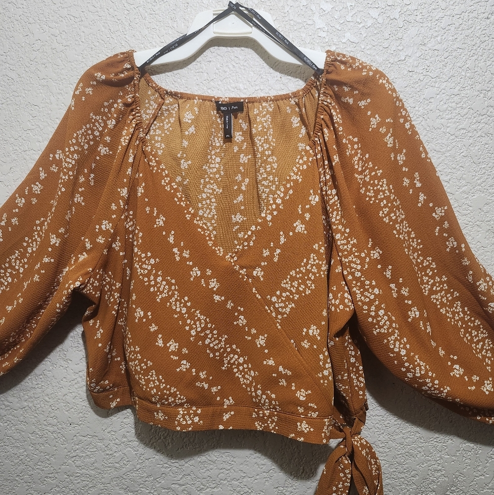 BCBG Paris Orange Chic Bohemian Rust Top